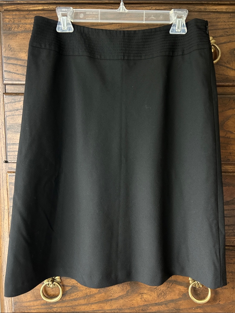 INC International Concepts Black A-Line Skirt with Textured Waistband, Size 10